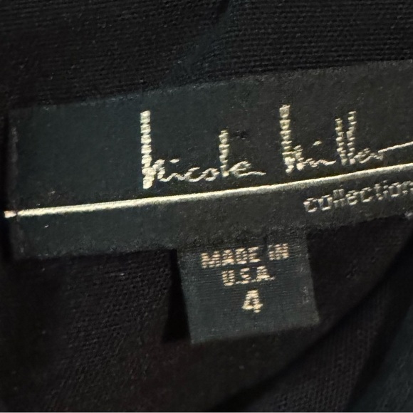 Nicole Miller Black Sheath Midi Dress V-Neck Sleeveless - Picture 4 of 4